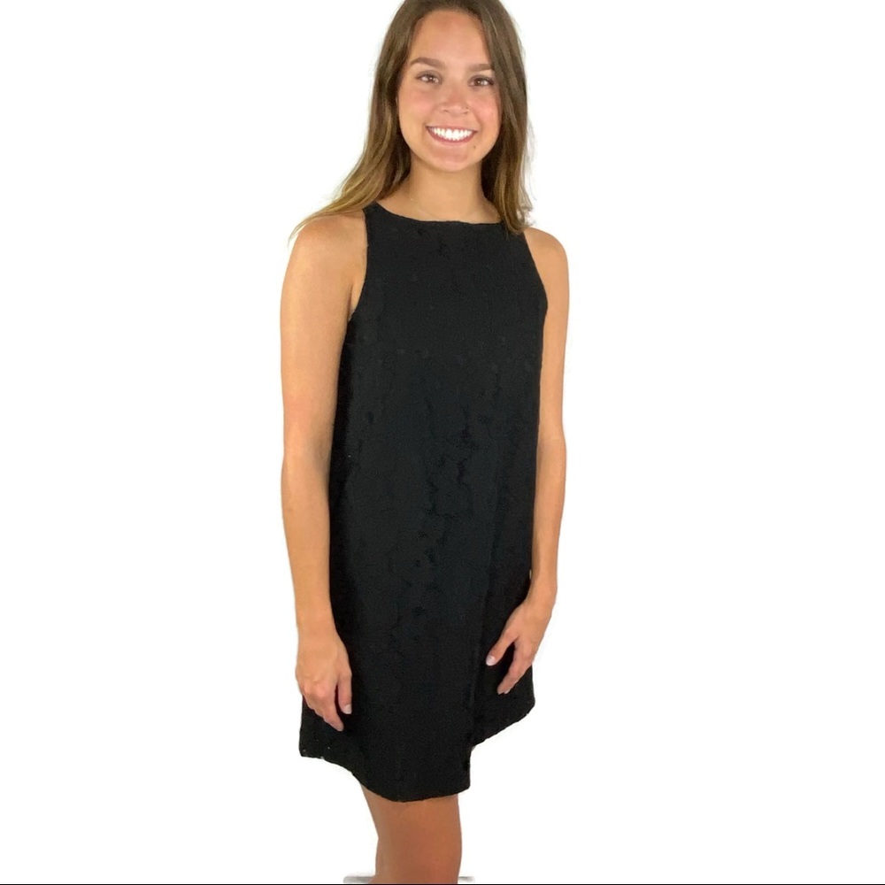 BB Dakota Black Floral Lace Overlay Sleeveless Dress Fully Lined size 0
